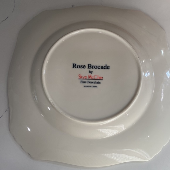 Rose Brocade Blue Floral Fine Porcelain Plate - Picture 5 of 6